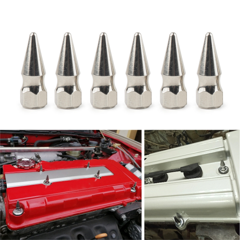 JDM Style M6X1.0 Chrome Spikes Bolt Spiked Valve Cover Engine Bay Dress Up Washer Kit For Honda Engine For Civic Engine H23A1 ► Photo 1/6