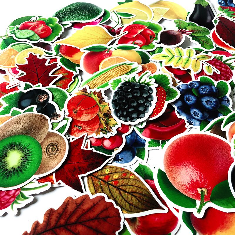 Buy Online 1set Wonderful Cartoon Fresh Fruits And Vegetables Stickers For Kitchen Bakery Cup Dish Fridge Children Education Toys Alitools