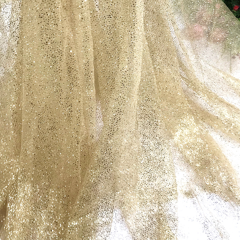 Mesh LACE 1m/lot  soft mesh Rice Silver Gold sequins fabric wedding dress veil DIY fabric transparent dress fabric   H011 ► Photo 1/6