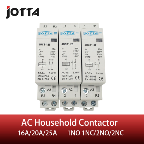 2P 16A/20A/25A  220V/230V 50/60HZ din rail household ac contactor 1NO 1NC/2NO/2NC ► Photo 1/5