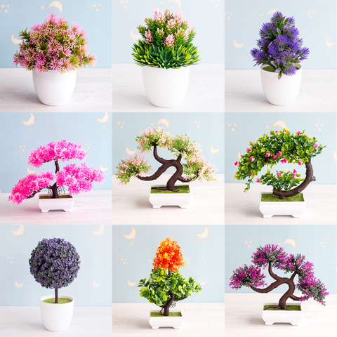 NEW Artificial Plants Bonsai Small Tree Pot Plants Fake Flowers Potted Ornaments For Home Decoration Hotel Garden Decor ► Photo 1/6