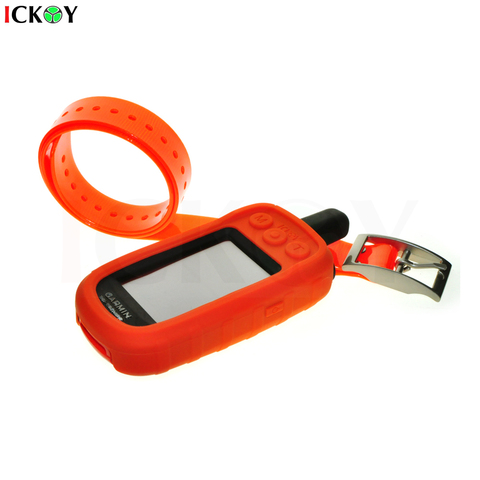 Silicone Protect Case Skin for Garmin Alpha 100 Alpha100 + Dog Collar Orange Strap for Garmin TT-15 TT15 Accessories ► Photo 1/6