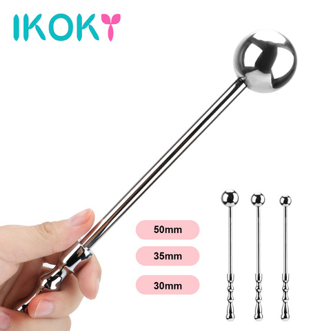 IKOKY Metal Butt Plug Prostate Stimulation Sex Toys For Women Stainless Steel Anal Beads Anus Dilation S/M/L Anal Plug ► Photo 1/6