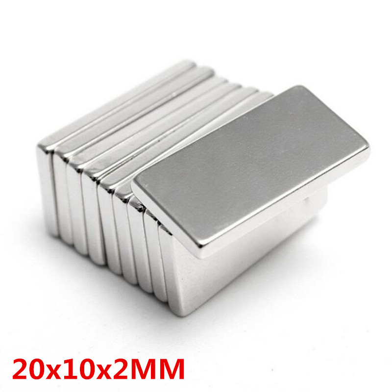 10x N52 Industrial Use Strong Rare Earth 20x10x2mm Rare Earth Neodymium Magnets 