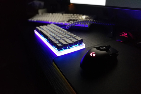 GH60 Acrylic case  mechanical keyboard 60% glowing frame poker layout backlighting ► Photo 1/3