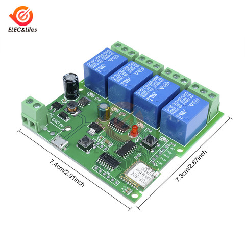 4 Way eWelink WiFi Relay Module Remote Wireless Switch DC 5V 7-32V 10A Time Delay Relay Phone APP Control For Smart Home Alexa ► Photo 1/6