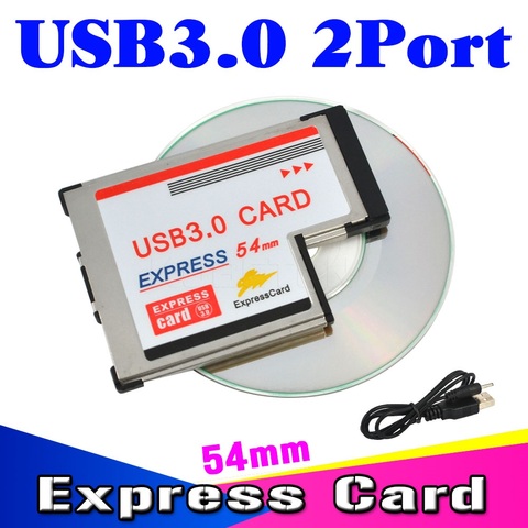 kebidumei USB3.0 to Expresscard Express Card Adapter 5Gbps Dual 2 Ports HUB PCI 54mm Slot ExpressCard For Laptop Notebook ► Photo 1/6