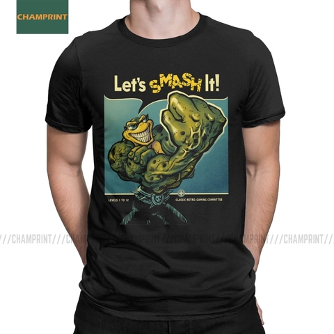 Rash Can Smash Battletoads T-Shirts Men Frogs Gaming Retro Old Frogs Game Vintage Cotton Tees Short Sleeve T Shirts Printed Tops ► Photo 1/6