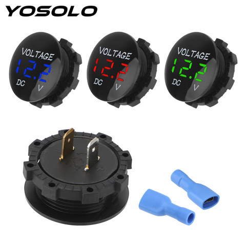 YOSOLO Voltage Meter Tester  Led Display  For Car Auto Motorcycle DC 12V-24V  Mini Digital Voltmeter Ammete ► Photo 1/6