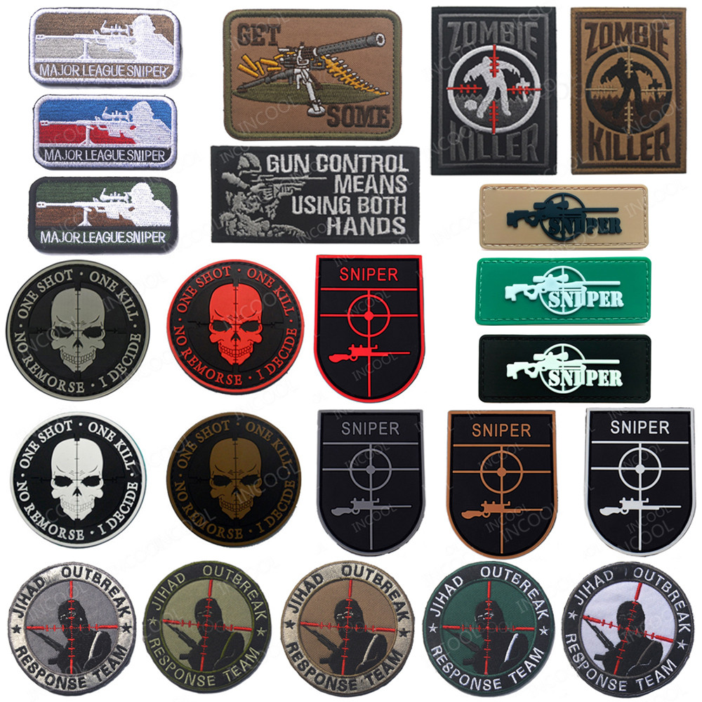 Skull Badges Patches Patch PVC Rubber Badge Hook Patches Military Morale Patch
