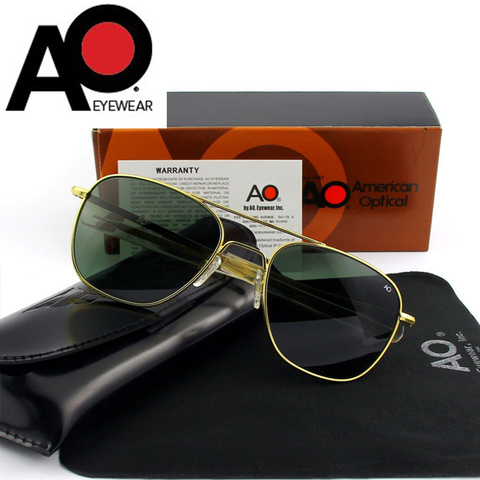 Top Quality American Army Military Pilot AO Sun Glasses Glass Lens Men Brand Designer Driving Sunglasses Male OP55 OP57 ► Photo 1/1