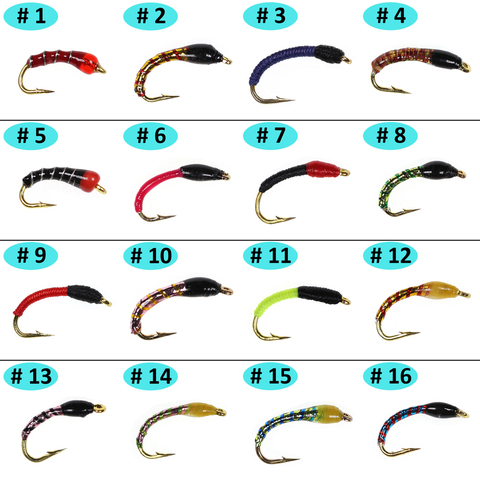 ICERIO 8PCS Midges Buzzer Nymphs Flies Trout Fishing Fly Lures ► Photo 1/6