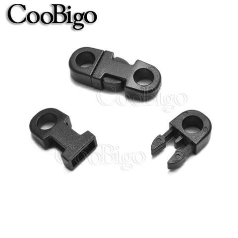 10pcs 2 Hole 5mm Plastic Black Safety Clasp Straight Side Release Buckle For Necklace Paracord Bracelet Elastic Rope Accessories ► Photo 1/6