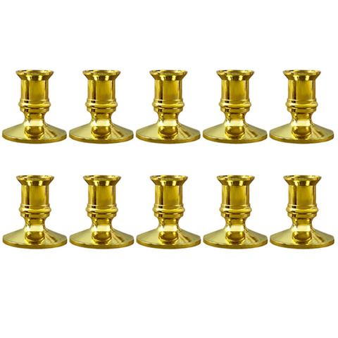 10X Gold Pillar Candle Base Taper Candle Holder Candlestick Christmas Party Decor ► Photo 1/6