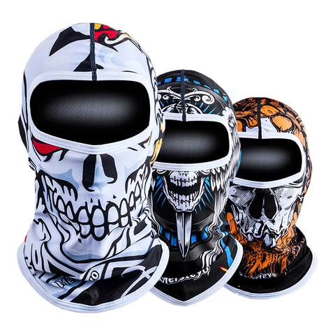 Motorcycle Balaclava Summer Ice Silk Face Mask Moto Breathable Headwear Quick Drying Face Masks Neck Lycra Fleece Skull Mask ► Photo 1/6