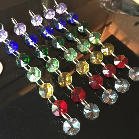5PCS 7 Colorful Beads Suncatcher Clear Chandelier Crystals Prisms Crystal Pendants For Chandeliers Accessories Decoration ► Photo 1/6
