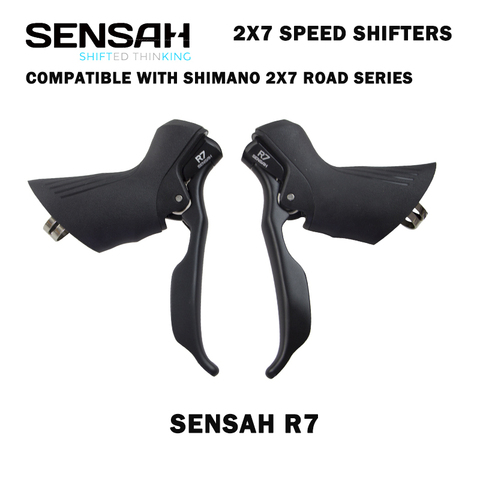 SENSAH Road Bike Shifters 2X7 Speed Lever Brake 2x7 speed Road Bicycle Derailleur Compatible for R6800 Claris Sora st-a070 STI ► Photo 1/3
