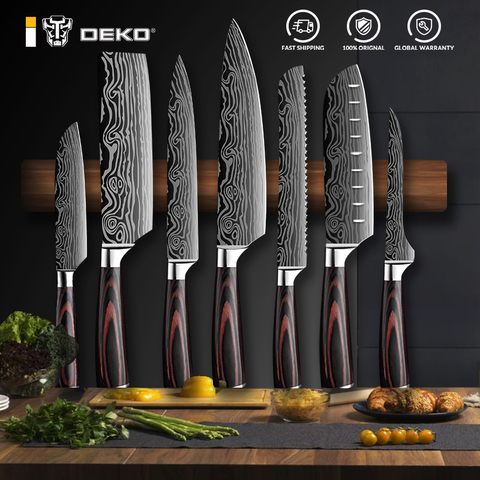 DEKO Kitchen Knives Set Damascus Japanese 7CR17 44 Professional Boning Sharp  Stainless steel High Carbon ► Photo 1/6