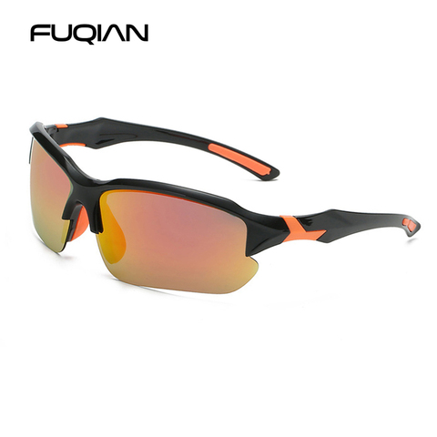 FUQIAN 2022 Sports Men Sun Glasses Fashion Rimless Platic Polarized Sunglasses For Male Fashion Outdoor Sport Shades Goggle ► Photo 1/6