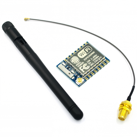 ESP8266 Wifi Module ESP-07+11cm 2.4G Wireless SMA Antenna Stick 2dB 2.5dB Gain For NRF24L01 PA 20cm Adapter Cable 3.3V 300mA ► Photo 1/1