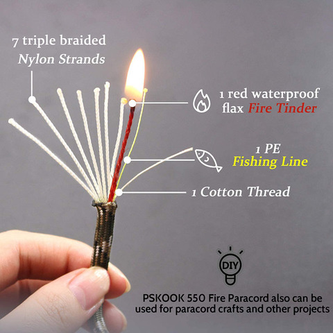 Noble Eagle 550 31M 100FT 10-core paracord 4mm outdoor Camping Survival tool PE fire rope fishing cotton line Parachute Hiking ► Photo 1/6
