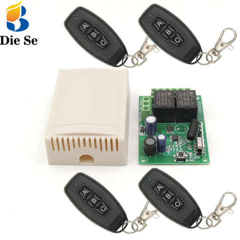 Diese 433MHz Universal Wireless Remote Control Switch DC 12V 24V 2CH rf Relay Receiver and Keyfobs Transmitter for Gate Door ► Photo 1/6