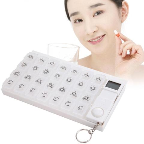 28 Grids Weekly 7 Days Portable Pill Box Plastic Smart Alarms Medicine Pill Case Box Holder Pill Cases With Reminder Timer ► Photo 1/1