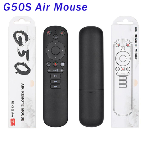 G50S Fly Air Mouse Google Voice IR learning Microphone Gyroscope remote control 2.4G Wireless G50 for X96 mini X96 MAX VS G30S ► Photo 1/6