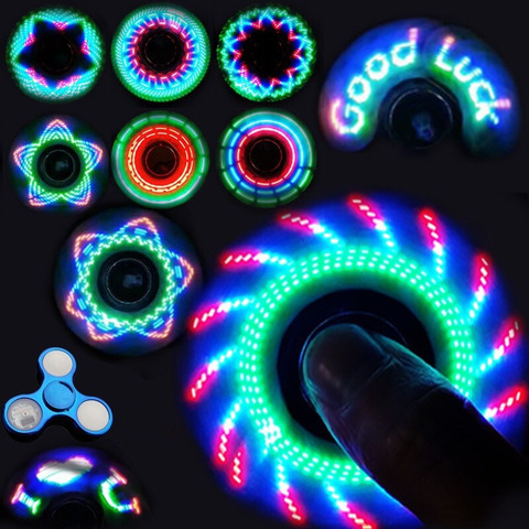 Office Adult Toy LED Finger Spinner Hand Metal Colorful Luminous Fidget Spinner Anti-stress Toy Children's Novelty Toy 78MM ► Photo 1/5