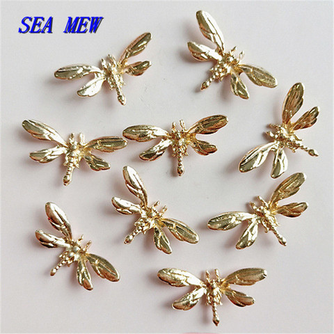 SEA MEW 20 PCS 14*26mm Metal Zinc Alloy Gold Dragonfly Connector For Jewelry Making ► Photo 1/6