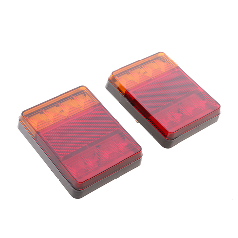 2pcs 12V 8 Led Car Rear Tail Lights Brake Stop Indicator Trailer Truck ► Photo 1/6