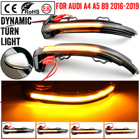 For Audi A4 S4 RS4 B9 2016-2022 A5 S5 RS5 Dynamic Turn Signal LED Light Side Wing Rearview Mirror Indicator Sequential Blinker ► Photo 1/6