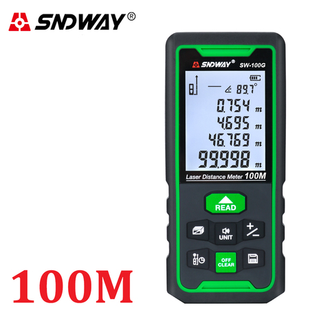 SNDWAY Laser Distance Meter Laser Rangefinder Roulette Tape Green Laser Range Finder Ruler Trena Distance Measuring Instrument ► Photo 1/6