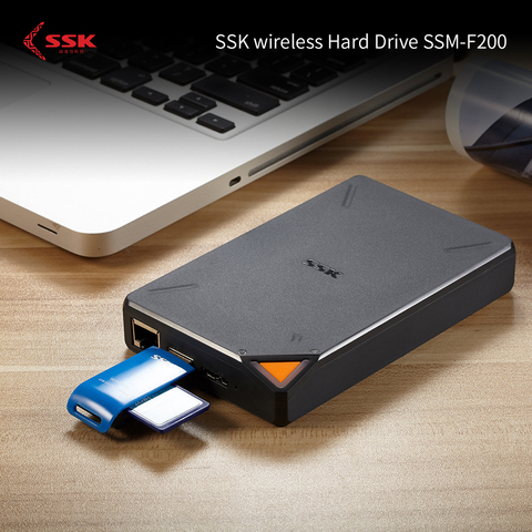 SSK Personal Wireless External Hard Drive Hard Hisk Smart Hard Drive 1TB 2TB Cloud Storage 2.4GHz WiFi Remote Access HDD Case ► Photo 1/6