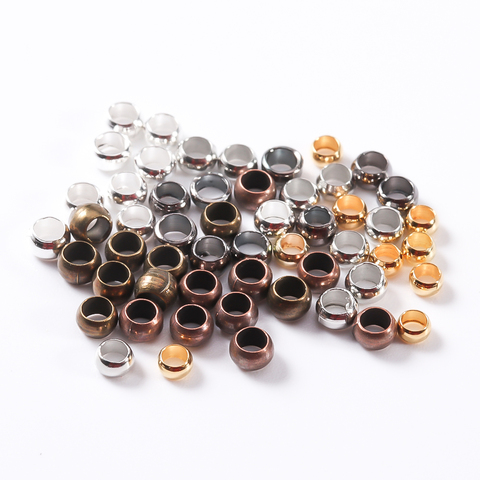 200pcs/lot Positioning Beads Copper Ball Crimp End Beads Stopper Spacer Beads For DIY Jewelry Making Findings Supplies Wholesale ► Photo 1/6