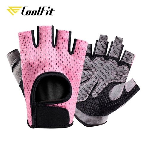 CoolFit Breathable Fitness Gloves Silicone Palm Hollow Back Gym Gloves Weightlifting Workout Dumbbell Crossfit Bodybuilding ► Photo 1/6