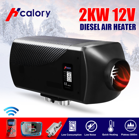 Car Heater 12V 2KW Car Diesels Air Parking Heater +LCD Remote Control Monitor Switch + Silencer for Trucks Bus Trailer Heater ► Photo 1/6