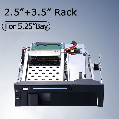 Uneatop 2.5+3.5in Dual bay to 5.25in Optical Drive Case SATA Tray-less docking station  Internal SSD HDD Enclosure ► Photo 1/6
