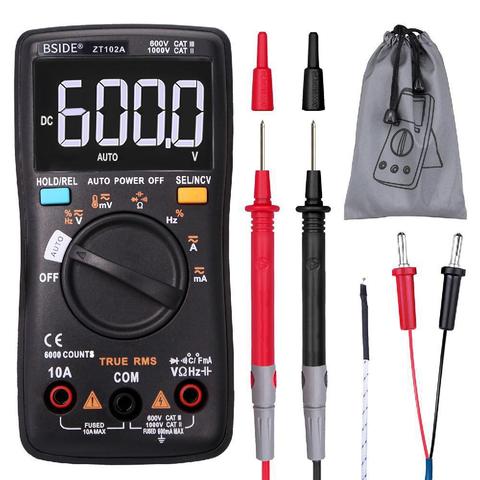 BSIDE ZT102A EBTN LCD Digital Multimeter TRMS AC/DC Voltage Current Temp Ohm Frequency Diode Resistance Capacitance Tester ► Photo 1/6