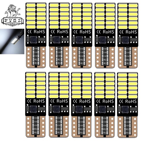 10pcs T10 led auto lamp car from w5w CANBUS 4014  24smd 8W 6000K light emitting diodes independent bulb excellent producto white ► Photo 1/6