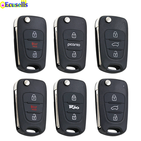 Replacement Folding Remote Keyless Entry Key CASE Shell 3 BUTTONS For KIA Rio Soul Ceed SORENTO SPORTAGE Optima Uncut Blade ► Photo 1/6