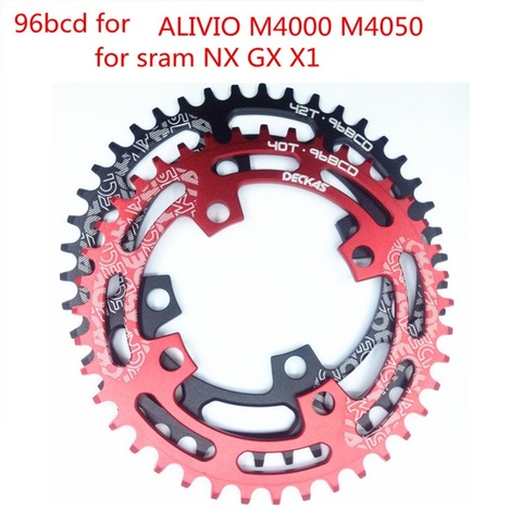 Deckas round BCD 96mm 96bcd 40/42/44T MTB bicycle bike Chain ring for ALIVIO M4000 M4050 for DEORE M612 NX GX X1 crank ► Photo 1/5