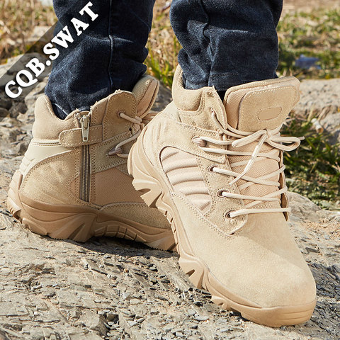 Autumn Ultra Light Men's Tactical Boots Special Forces Military Boots Male Outdoor Waterproof Non-slip Hiking Boots Desert ► Photo 1/6