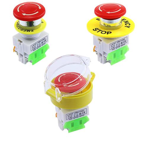 Red Mushroom Cap 1NO 1NC DPST Emergency Stop Push Button Switch AC 660V 10A ► Photo 1/4