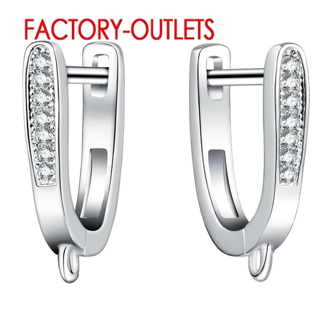 925 Sterling Silver Earrings Micro Inlay Simulated Diamond Zircon Fashion Jewelry Findings Earrings For Women Factory Outlet ► Photo 1/5