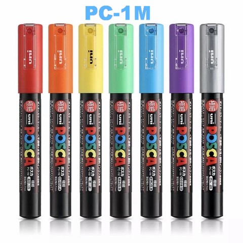 1pcs Uni Posca PC-1M Paint Marker- Extra Fine Bullet Tip-0.7mm Art Marker Pens Water-Based 21 Colors Available ► Photo 1/4