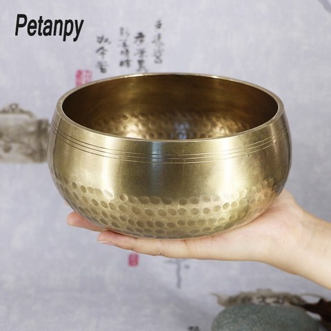 Tibetan handmade Bowl Nepal Singing Bowl Ritual Music Therapy Home Decoration Tibetan Singing Bowl Religious Supplies ► Photo 1/6