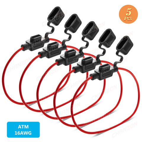 5pcs Auto Car Blade Inline Type ATM Mini Fuse Waterproof Holder Case Motor Tap Blow Blo 12V 32V 16 AWG Wire Cutoff Switch Socket ► Photo 1/6