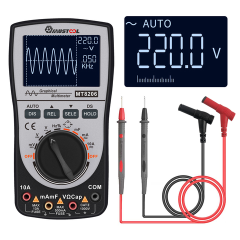 MUSTOOL MT8206 Upgraded Digital Oscilloscope Multimeter 2 in 1 Intelligent Analog Bar Graph 200k High-speed A/D Sampling ► Photo 1/6