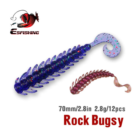 KESFISHING Fishing Soft Lures Baits Rock Bugsy 70mm 12pcs Carp Fishing Perch Zander Pike Swimbait Jigging Lure Winter ► Photo 1/6